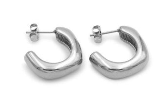 BIGOM255- EDELSTAHL-OHRRINGE „SQUARED HOOPS